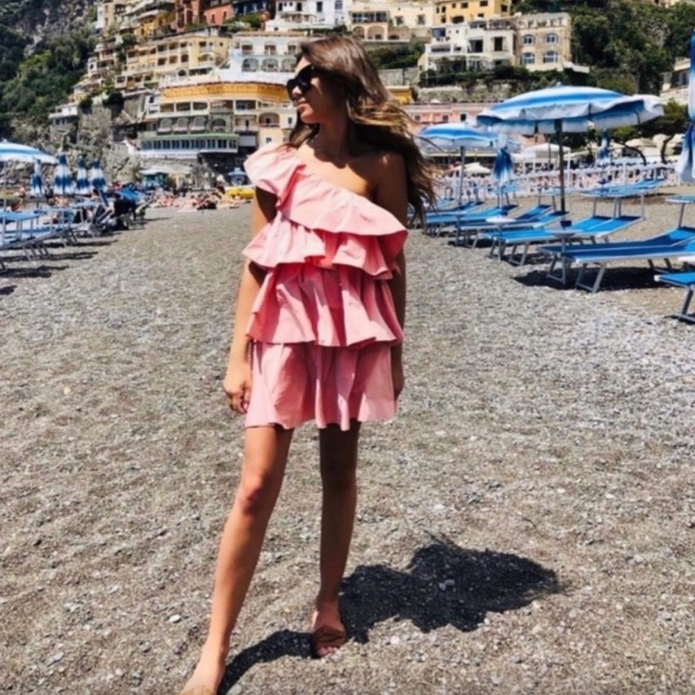 Zara PINK RUFFLE DRESS - Picture 10 of 15
